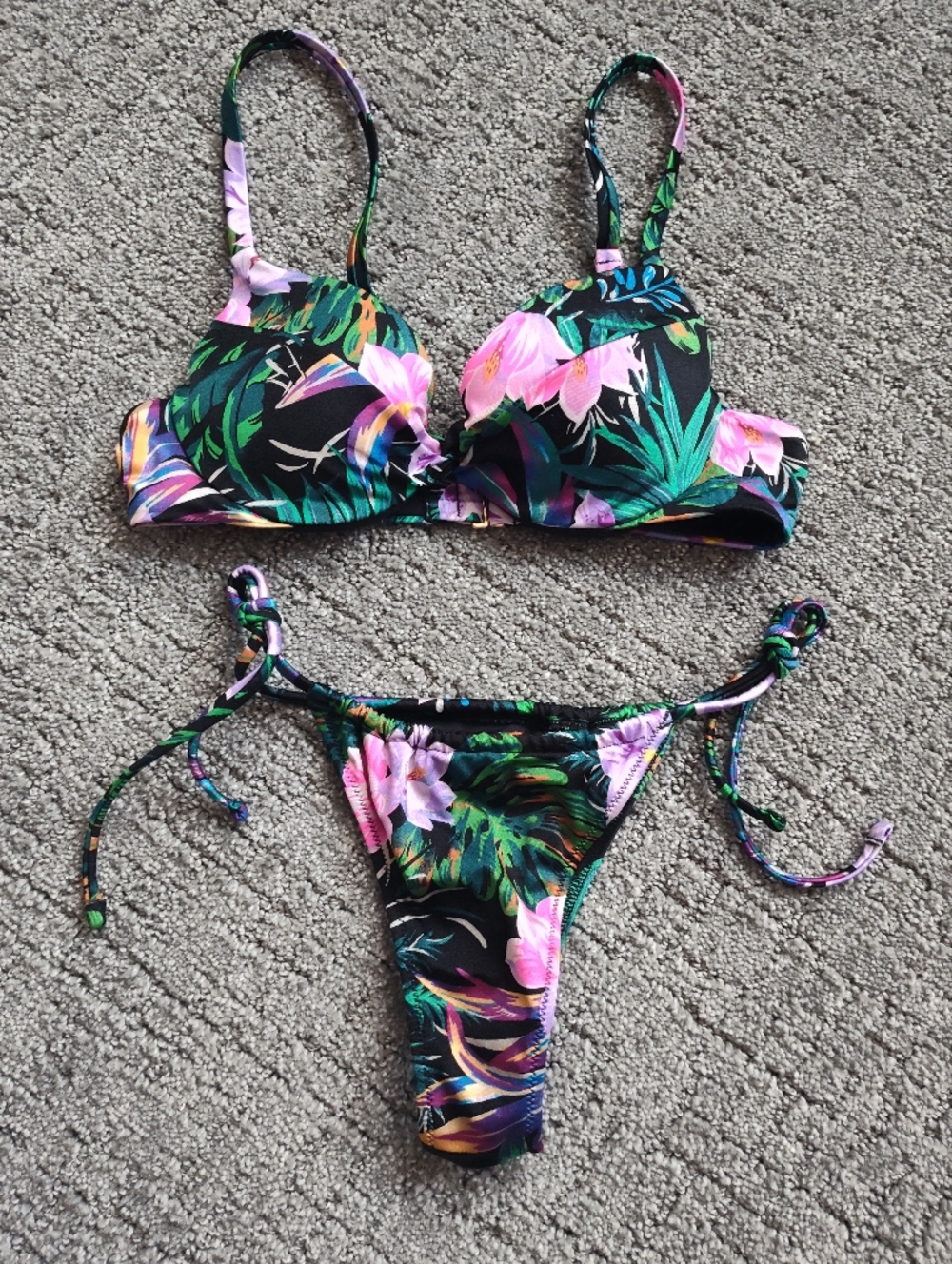 Tropical Floral Push-Up Bikini